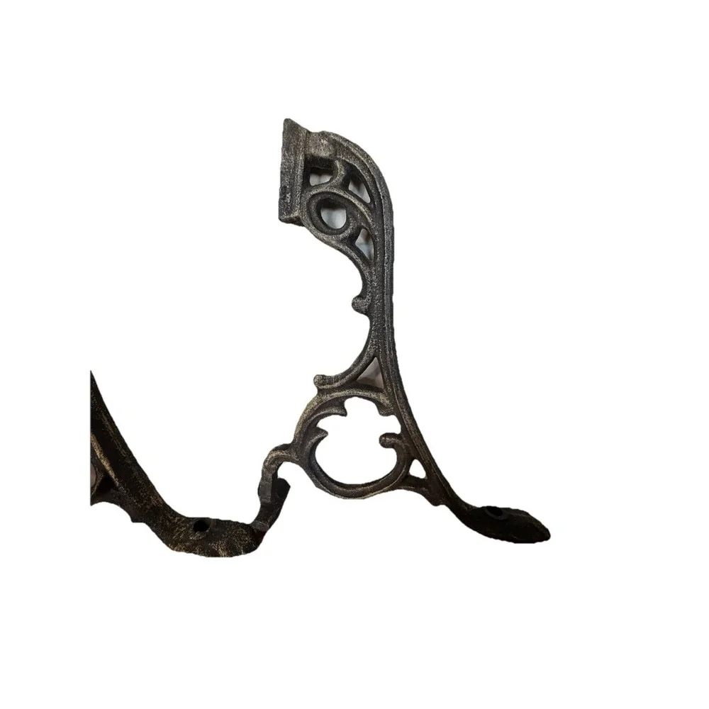 2 Heavy Cast Iron Shelf Brackets Vintage Metal Shelf Brackets Architectural VTG